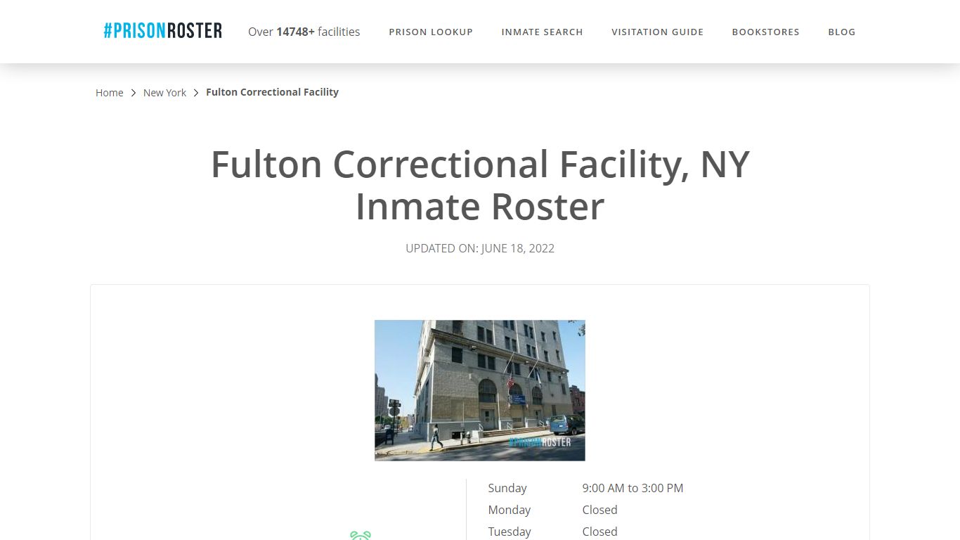 Fulton Correctional Facility, NY Inmate Roster - Prisonroster